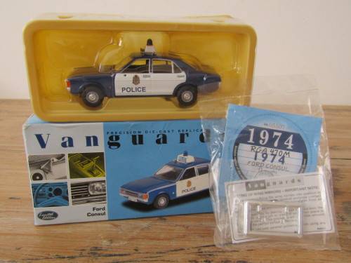 Collectable metal die cast scale model, Vanguards Police, Ford Consul, mint in box