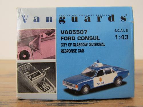 Collectable metal die cast scale model, Vanguards Police, Ford Consul, mint in box