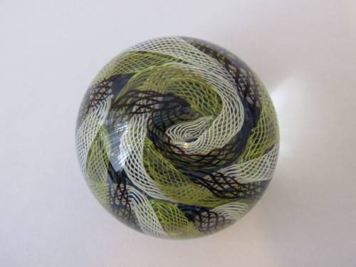 Vintage Murano art glass paperweight, 8cm diameter