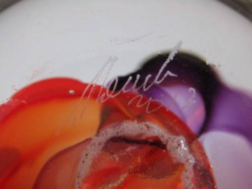 Magnificent David Reade original signed art glass Paperweight, 2013, Large 11cm diameter