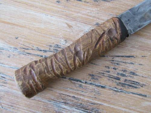 Italian M1871 Bayonet converted to a fighting Knife, wooden handle, 35cm, stamped