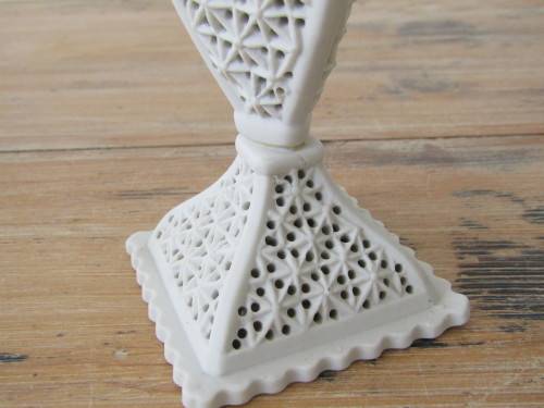 Lot of 3 Bisque ware items, Posy Vase, Incense holder and Cherub Vase, 10cm to 12.5cm