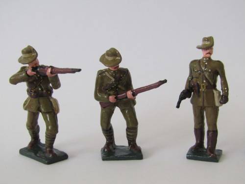 Vintage boxed set of 5 "SA Mounted Infantry 1899 - 1902" lead toy soldiers figures,6cm