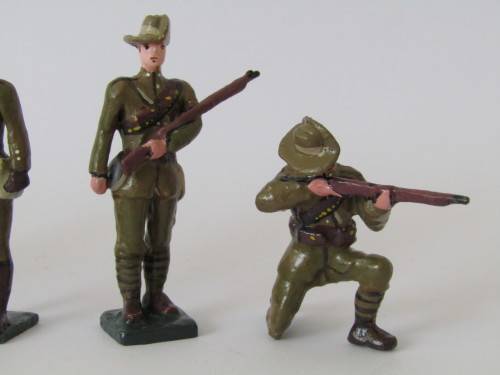 Vintage boxed set of 5 "SA Mounted Infantry 1899 - 1902" lead toy soldiers figures,6cm