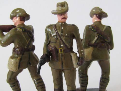 Vintage boxed set of 5 "SA Mounted Infantry 1899 - 1902" lead toy soldiers figures,6cm