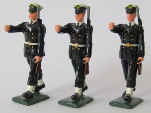 Vintage boxed set of 6 "South African Navy" lead toy soldiers figures, 6cm