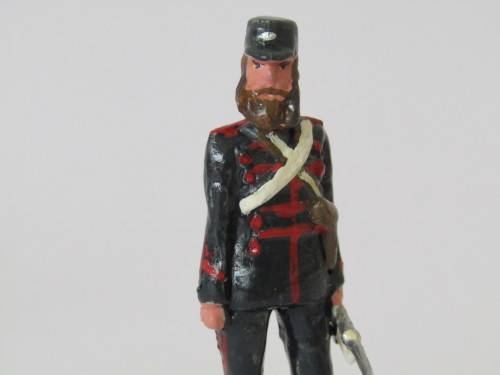 Vintage boxed set of 6 "Durban Mounted Rifles 1879" lead toy soldiers figures, 6cm