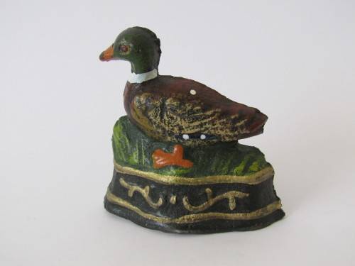 Vintage cast iron Door Stop in the shape of a Duck, 8cm, excellent condition