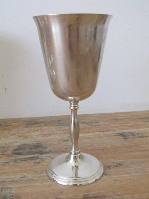 Vintage set of 6 silverplated wine Goblets, E.P.B, England, 18cm, excellent condition
