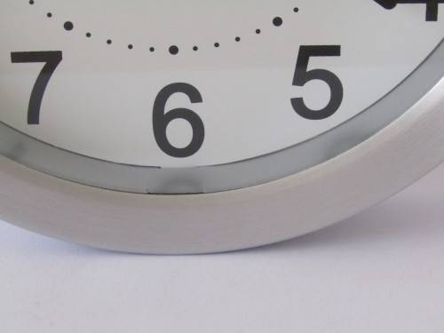 Quartz brushed alluminium Wall Clock, 20cm diameter, excellent and working, 4 available