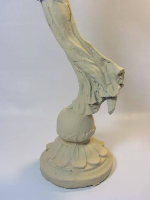 Vintage large solid Cast Iron Candle Holder, Angel wings , 3.6kg, 41cm