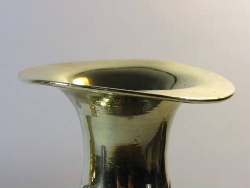 Vintage pair of large solid brass Vases, 22.5cm tall