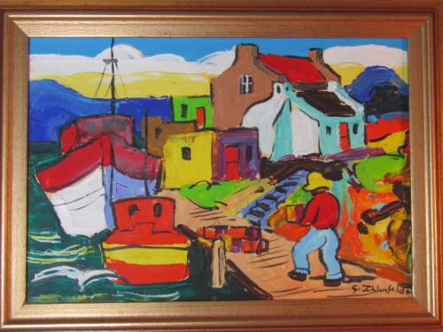 Original G Ihlenfeldt oil on board Painting with beautiful Frame, 51cm x 41cm, excellent condition