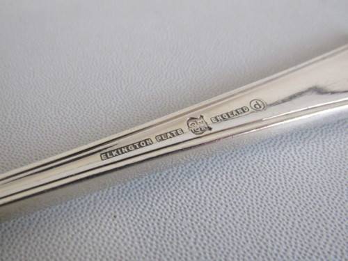 Vintage set of 6 original Chippendale Elkington & Co. silverplated Forks, England, 20cm long