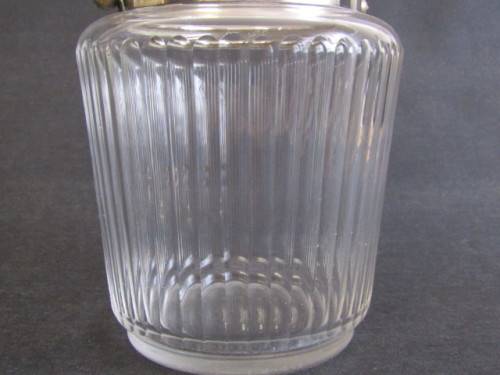 Vintage EPNS mounted Glass Biscuit Barrel with Lid and in excellent condition, 18cm high x 15cm diam