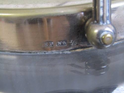 Vintage EPNS mounted Glass Biscuit Barrel with Lid and in excellent condition, 18cm high x 15cm diam