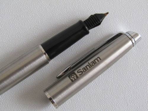 Original Waterman Fountain Pen in case "Sanlam" and a bottle of Sheaffer Ink, boxed, excellent cond.