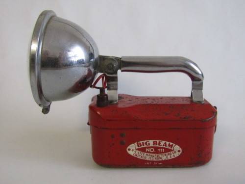 Vintage Big Beam metal Torch, No.111, U-C-Lite Manufacturing Co. Chicago, working with Battery, 21cm