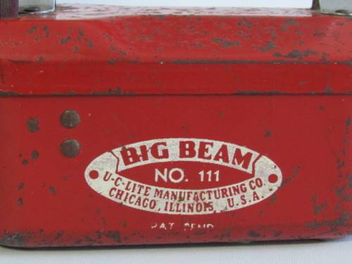 Vintage Big Beam metal Torch, No.111, U-C-Lite Manufacturing Co. Chicago, working with Battery, 21cm