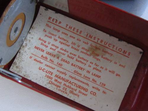 Vintage Big Beam metal Torch, No.111, U-C-Lite Manufacturing Co. Chicago, working with Battery, 21cm