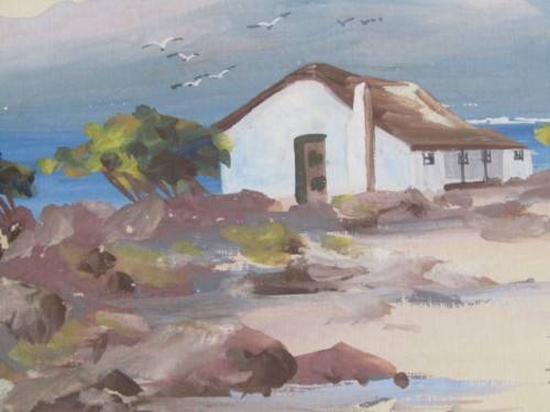 Pair original H Anderson Gouache on Paper Paintings, Table Bay and Kalk Bay, Framed (Value R700+)