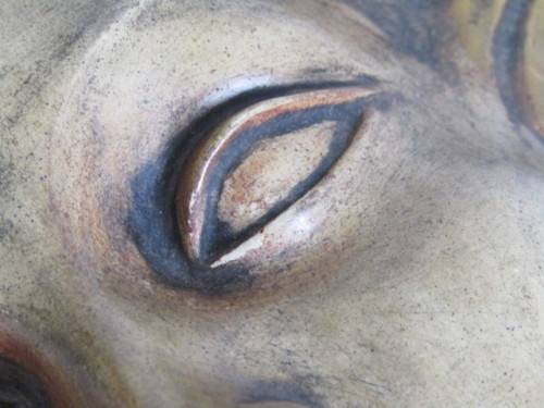 Vintage 1950's original Achatit mask of a Ladies Head, handmade in Germany, 24cm x 18cm