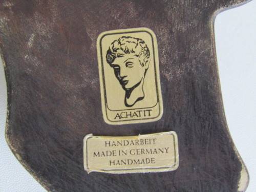 Vintage 1950's original Achatit mask of a Ladies Head, handmade in Germany, 24cm x 18cm