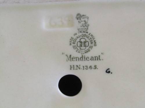 Large 1930's Royal Doulton "Mendicant" Figurine, England, HN1365, perfect condition, 20cm high