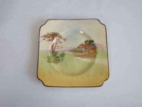 Lot of 2 vintage Royal Doulton tableware, Bowl "Rustic England" D5694 and Plate, excellent condition