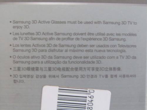 Samsung 3D Active Glasses, new in box with battery and manual