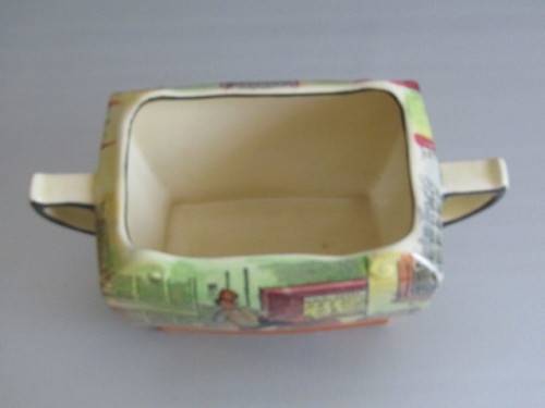 Vintage lot of 2 Royal Doulton collectables; River Boy Figurine HN2128 and Dickens Ware Sugar Bowl