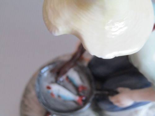 Vintage lot of 2 Royal Doulton collectables; River Boy Figurine HN2128 and Dickens Ware Sugar Bowl