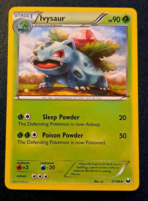 Pokemon Trading Cards - Ivysaur - 2/108 - 2012 Dark Explorers (NM)