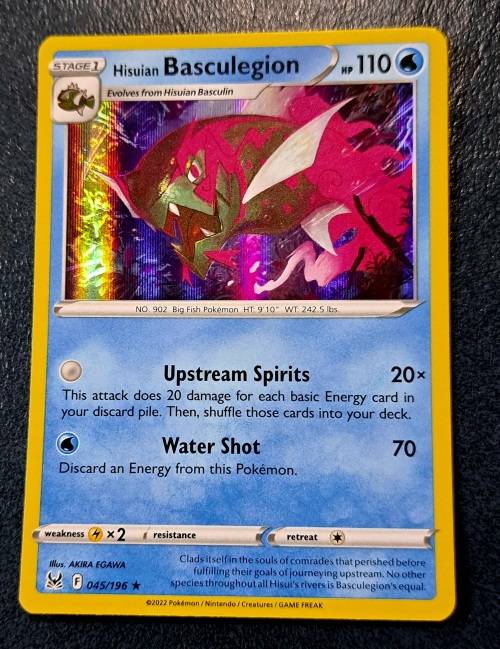 Pokemon Trading Cards - Hisuian Basculegion - 045/196 - Holo Rare - Lost Origin - NM