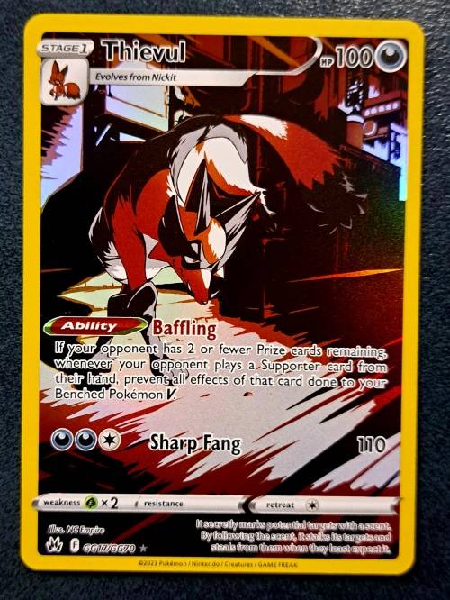 Pokemon Trading Cards -  Thievul - GG17/GG70 - Holo Rare - Crown Zenith Singles - NM