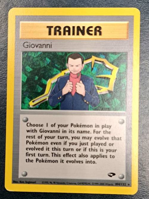 Pokemon Trading Cards - Giovanni - 104/132 - Rare - 2000 Gym Heroes Unl - LP/NM