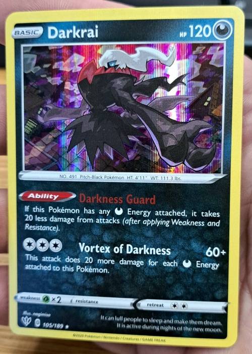Pokemon Trading Cards - Darkrai - 105/189 - Holo Rare - Darkness Ablaze - NM