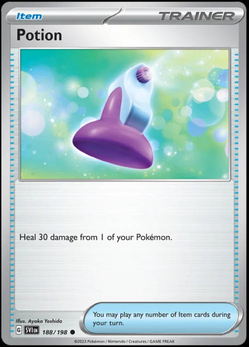 Pokemon Trading Cards - Potion - 188/198 - Common - Scarlet & Violet (Base Set) - NM