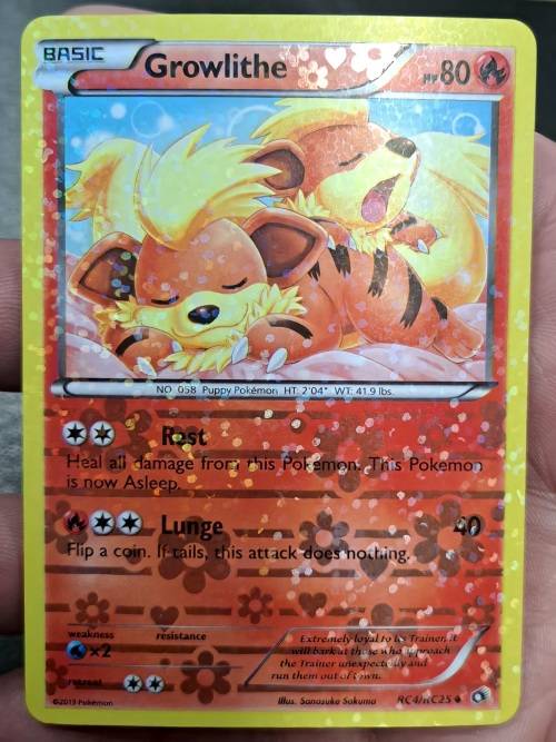 Pokemon Trading Cards -  Growlithe - RC4/RC25 - Black & White 11: Legendary Treasures NM