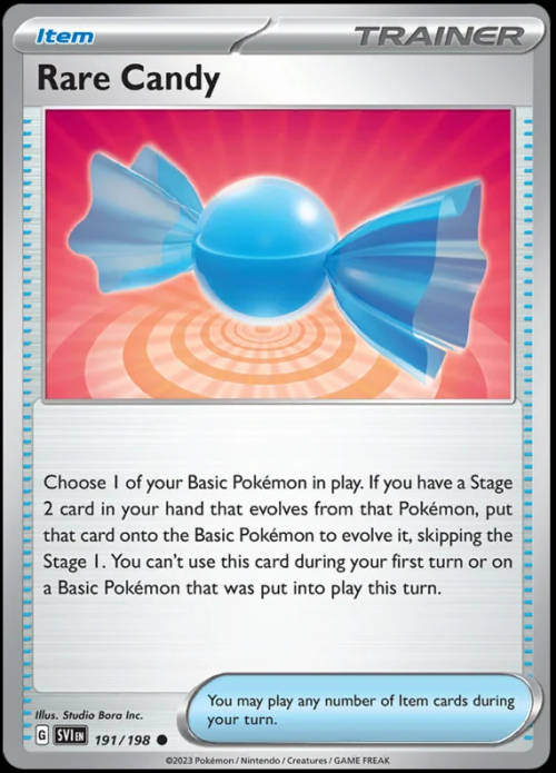 Pokemon Trading Cards - Rare Candy - 191/198 - Scarlet & Violet Base Set - NM