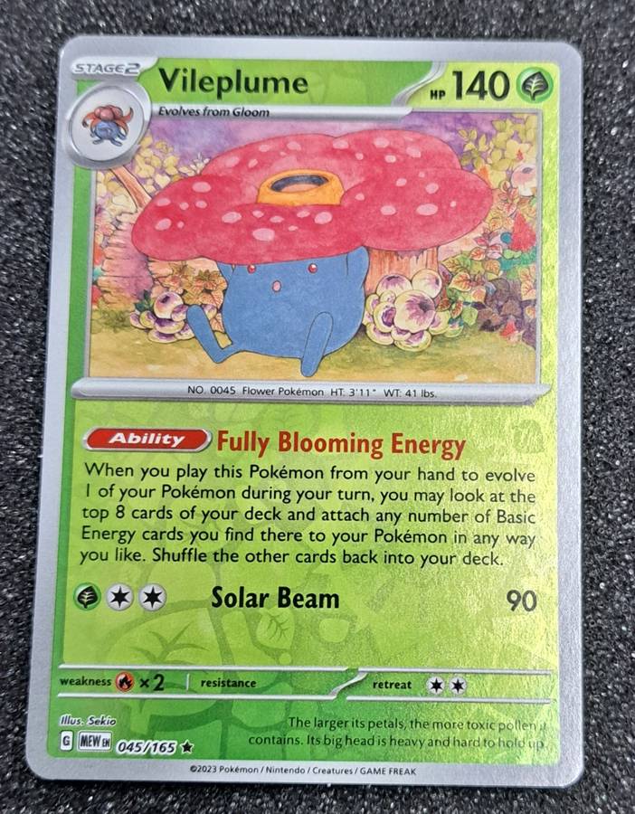 Pokemon Trading Cards - Vileplume - 045/165 - Rare Reverse Holo - 151 (NM)