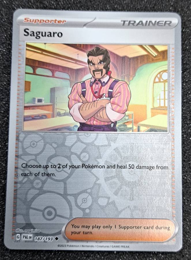 Pokemon Trading Cards - Saguaro - 187/193 - Reverse Holo - Paldea Evolved NM