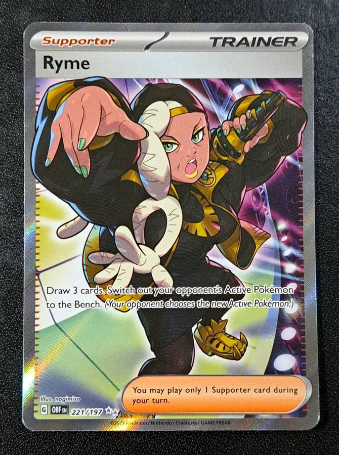 Pokemon Trading Cards - Ryme - 221/197 - Full Art Secret Rare - Obsidian Flames - NM