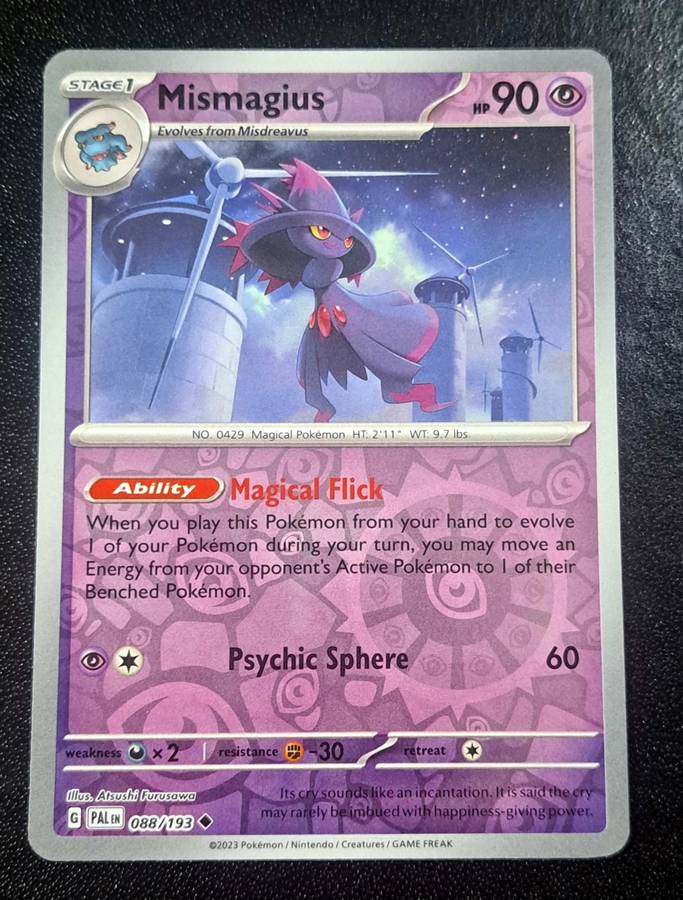 Pokemon Trading Cards - Mismagius - 088/193 - Reverse Holo - Paldea Evolved NM