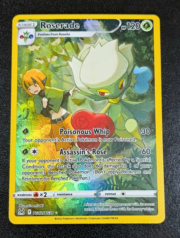 Pokemon Trading Cards - Roserade - TG02/TG30 - Holo Rare - Lost Origin Singles - (NM)