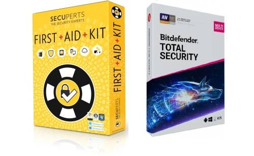 Bitdefender Total Security 5 Device 6 Month License (Antivirus + Firewall) + SecuPerts First Aid Kit