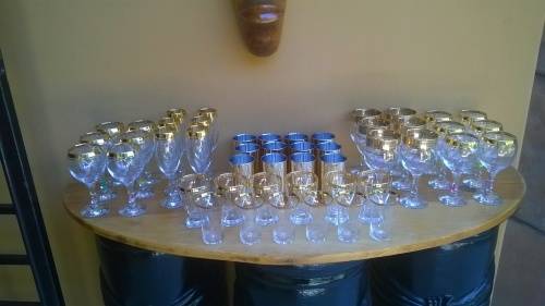 8 sets Of Gold Trim Glasses