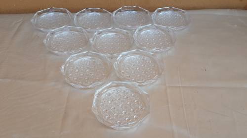 10 Glass Coasters with croquet liners