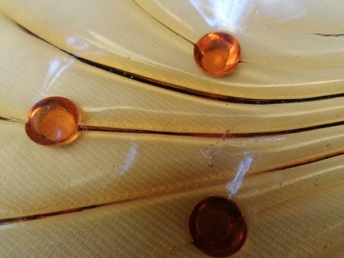 Lovely Vintage Amber glass Shell Shaped dish