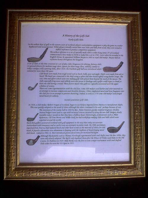 FRAMED " A HISTORY OF THE GOLF CLUB"